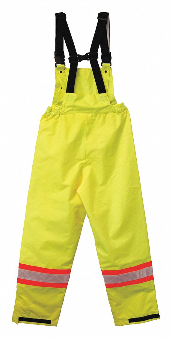 PANTS TRAFFIC RAIN DET/BIB LIME L