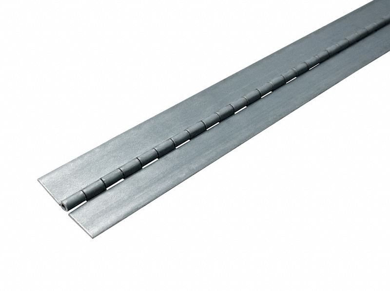 Piano Hinge: Stainless Steel, 48 in Leaf Ht, 1 1/2 in Leaf Wd, Through Hole