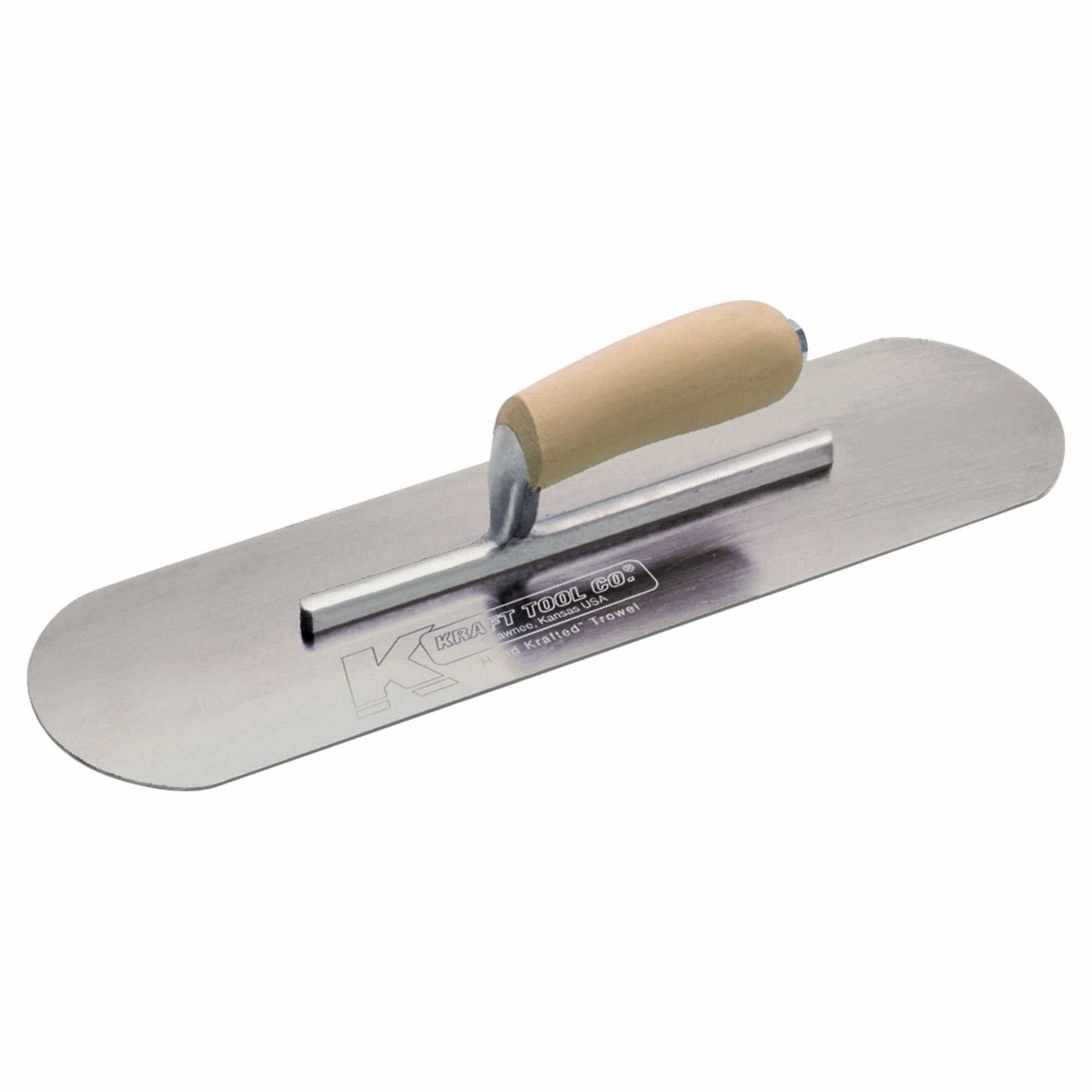 Pool Trowel: Blade Material Carbon Steel, Blade Shape Round, 3 in Blade Wd