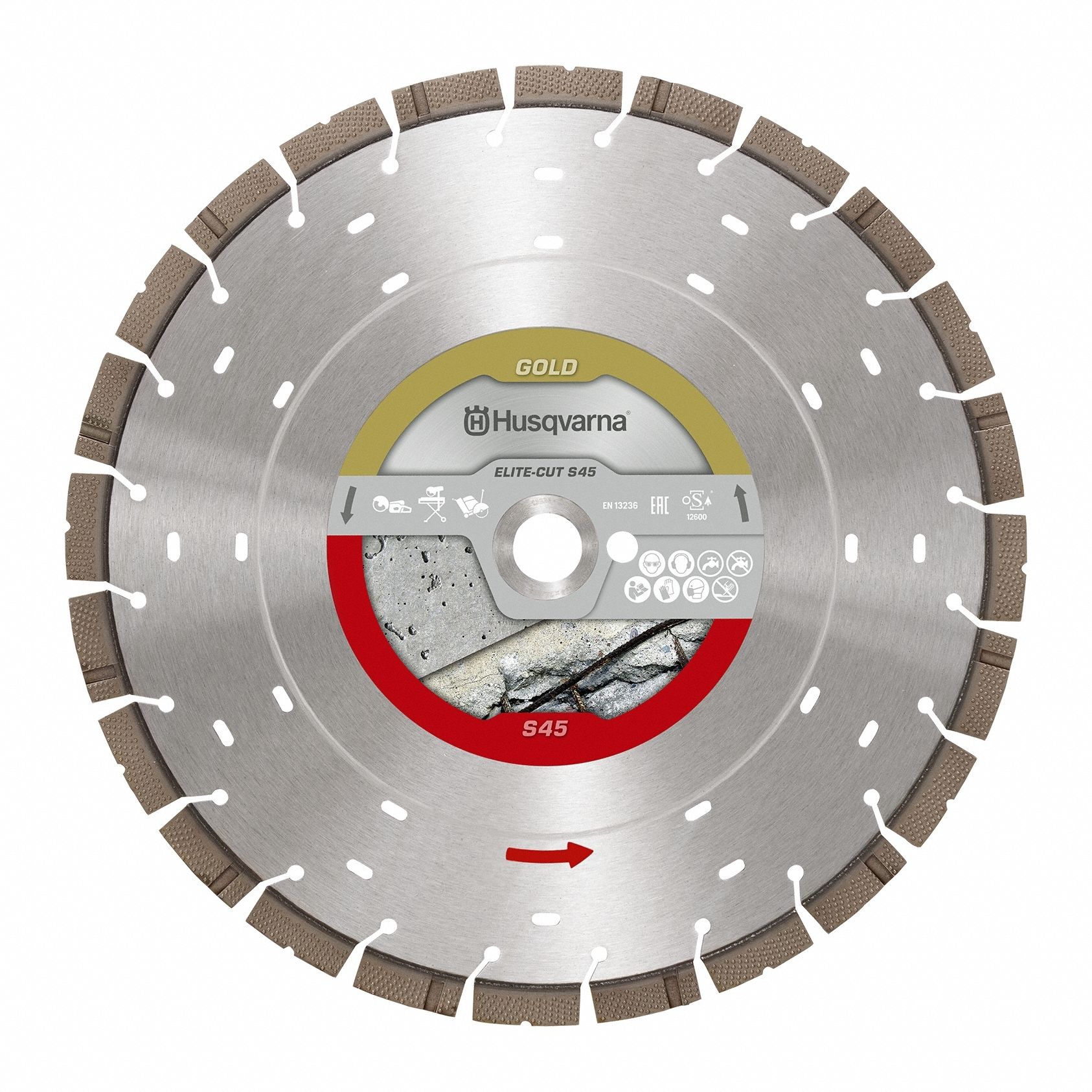 Diamond Saw Blade: Concrete/Masonry/Stone, 14 in Blade Dia., 1 in Arbor Size, Wet/Dry
