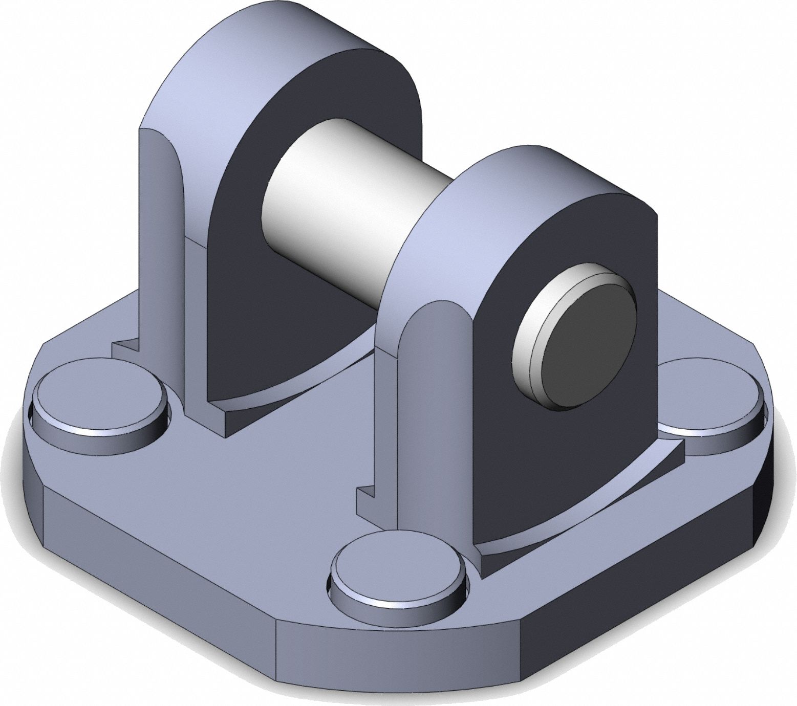 Mounting Bracket: Clevis Mount Type, Fits 80 mm Bore Dia, Carbon Steel, CG-D080