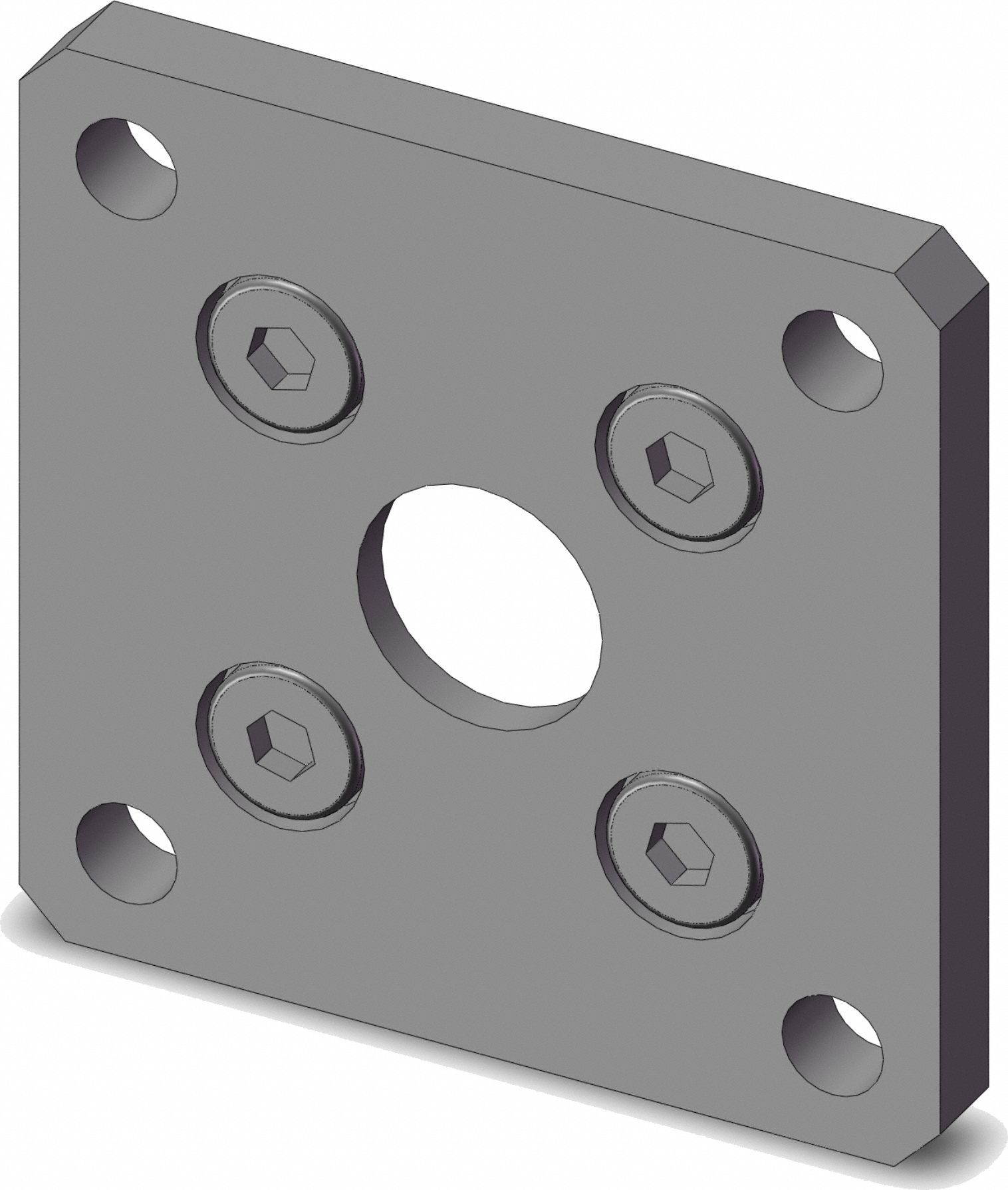 Mounting Bracket: Flange/Foot Mount Type, Fits 40 mm Bore Dia, Stainless Steel, CG-F040SUS