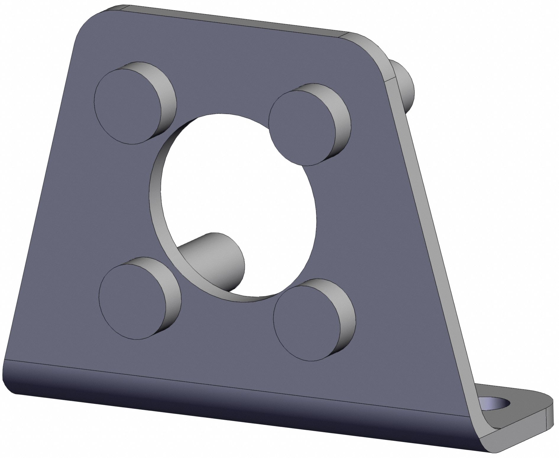 Mounting Bracket: Foot Mount Type, Fits 40 mm Bore Dia, Carbon Steel, CG-L040