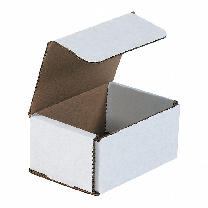 Pack of 50 Strong Light Mailer 4x3x2" White Small Folding Mailing Corrugated Box 