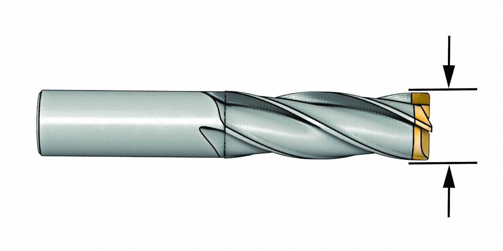 1-1/8 Length of Cut TiAlN Number of Flutes: 4 Cleveland Corner Radius End Mill 3/8 Milling Dia C80032 