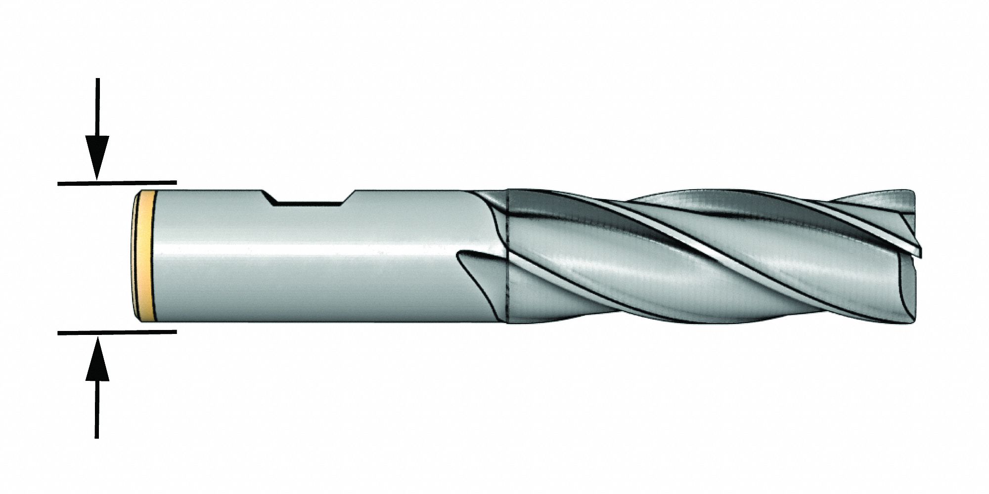 Cleveland C75173 Square End Mill 1-5/8 L of Cut TiN 