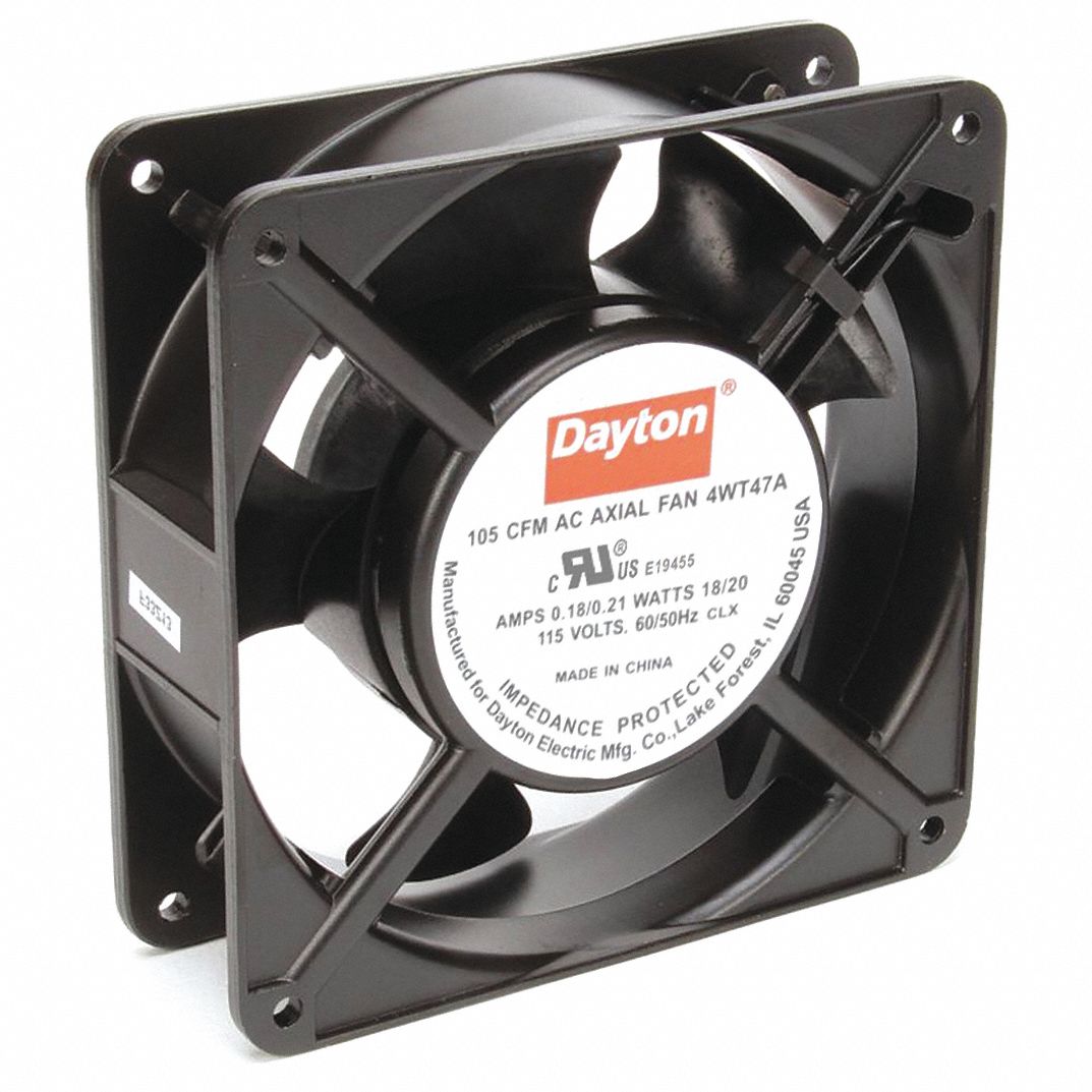 Dayton Axial Fan 115 Volts AC; 10 Watts; 75 CFM; Model 3LE77 