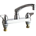 Dual-Dome-Lever-Handle Two-Hole Centerset Deck-Mount Kitchen Sink Faucets image