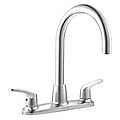 Dual-Lever-Handle Three-Hole Widespread Deck-Mount Kitchen Sink Faucets image