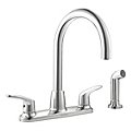 Dual-Lever-Handle Four-Hole Widespread with Sprayer Deck-Mount Kitchen Sink Faucets image