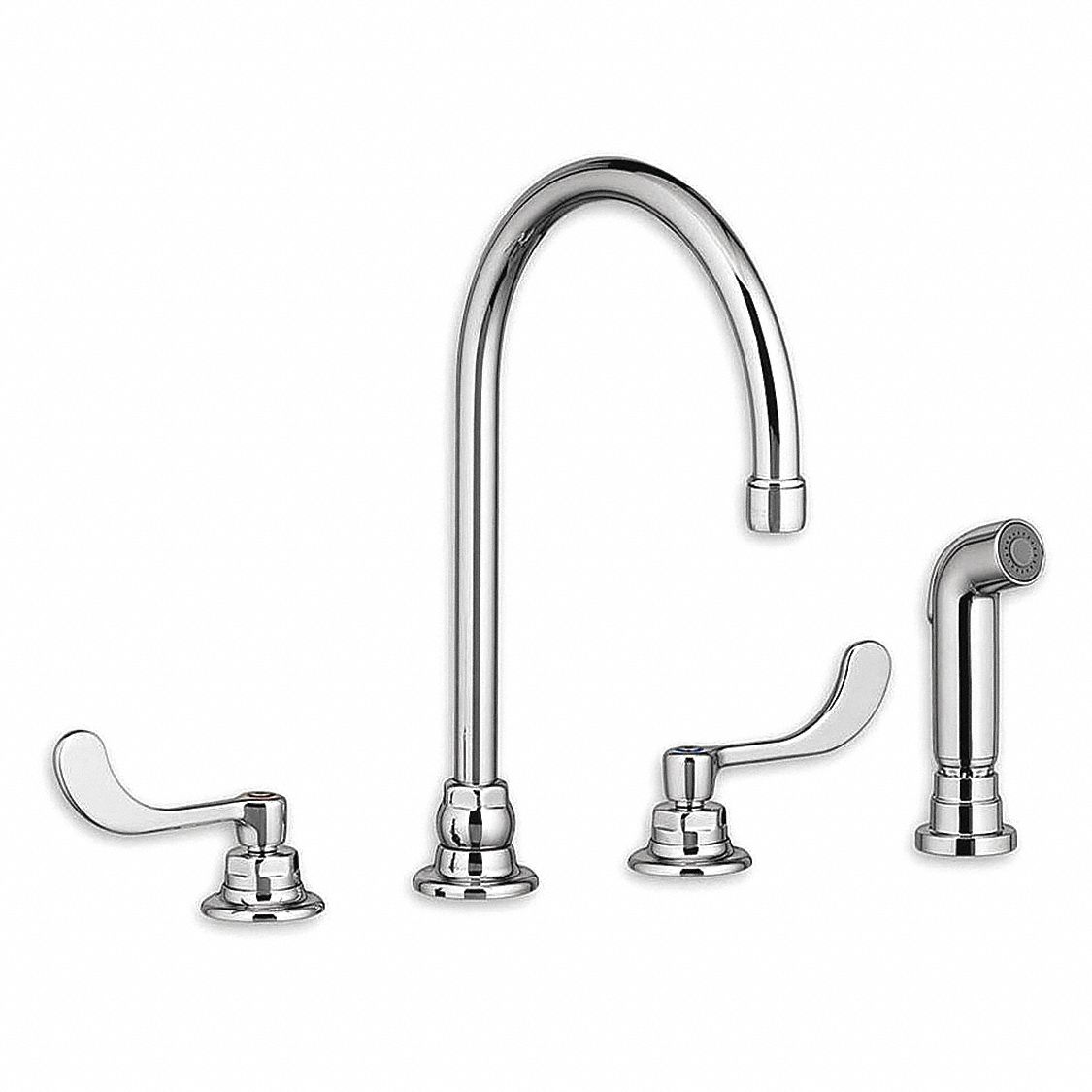 Four Hole Widespread With Sprayer Deck Mount Kitchen Sink Faucets   CGI PLU ID448N43 SPa01