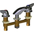 Dual-Dome-Lever-Handle Three-Hole Widespread Deck-Mount Bathroom Faucets image