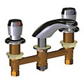 Dual-Metering-Handle Three-Hole Widespread Deck-Mount Bathroom Faucets image