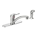 Single-Joystick-Handle Four-Hole Widespread with Sprayer Deck-Mount Kitchen Sink Faucets image