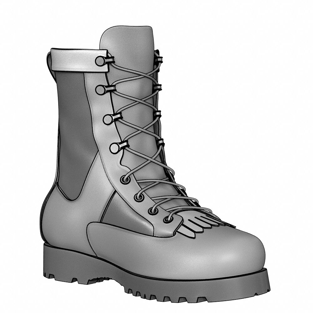 steel toe boots with defined heel