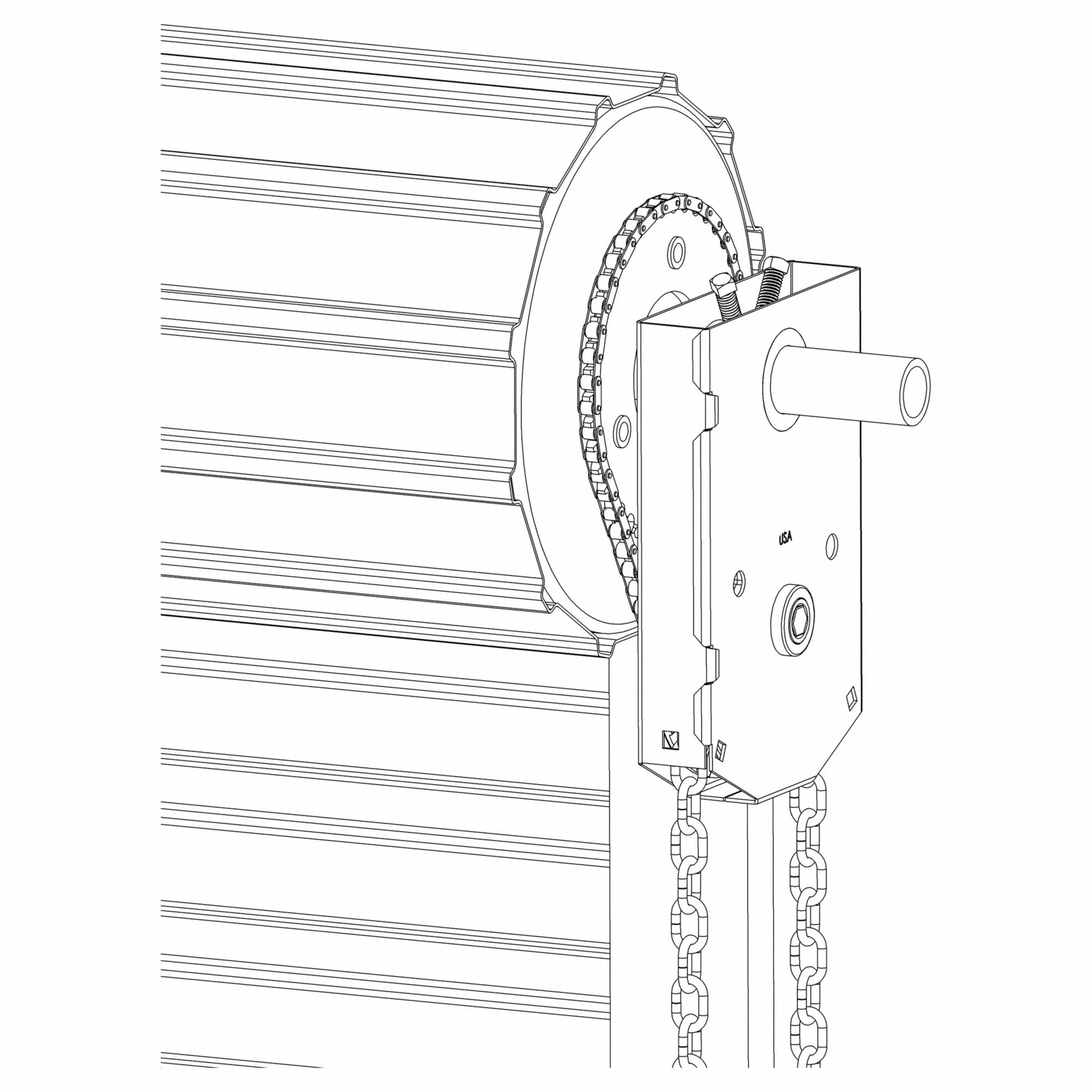 AMERICAN GARAGE DOOR SUPPLY, Manual Chain Hoist, 16 Max. Door Ht (Ft