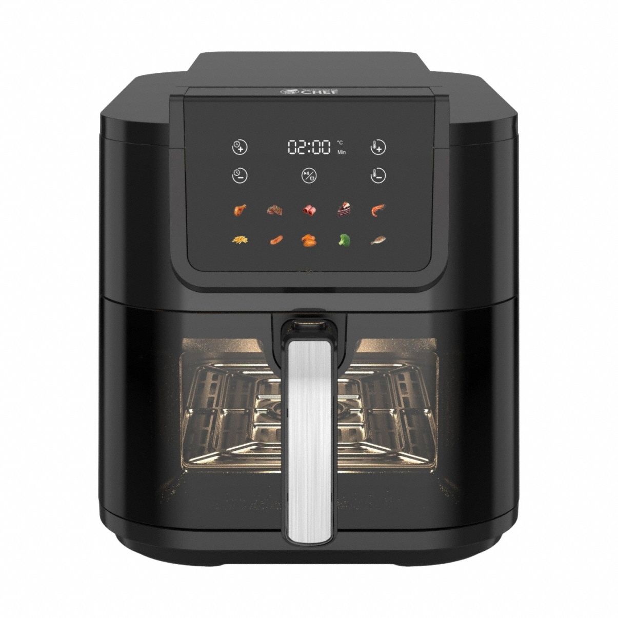 8L capacity with digital control: Black, 14.2 A Current, 400°F Max Op Temp, 120V