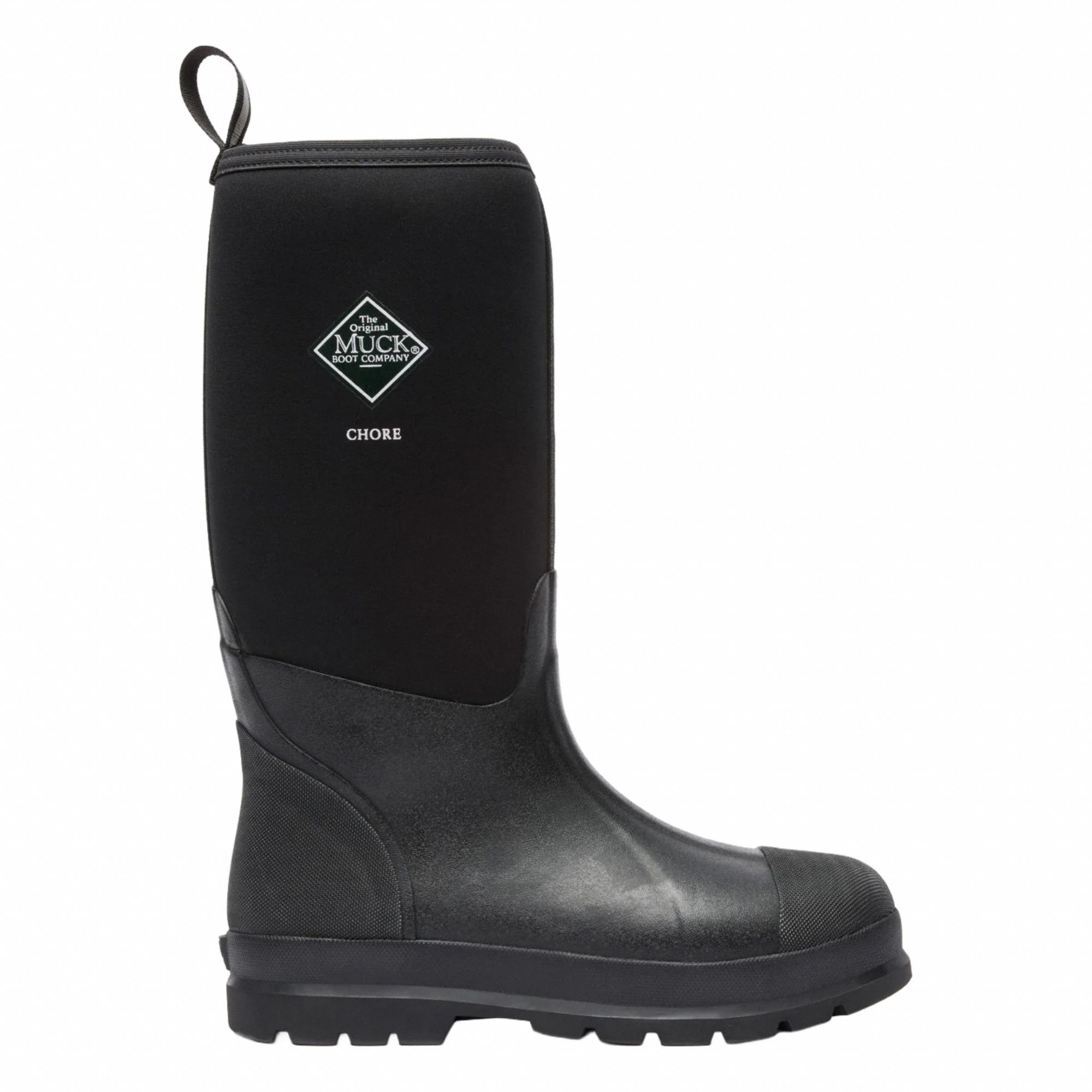 Rubber Boot: Black, Rubber, Rubber, Electrical Hazard (EH), 10 Size, 1 PR