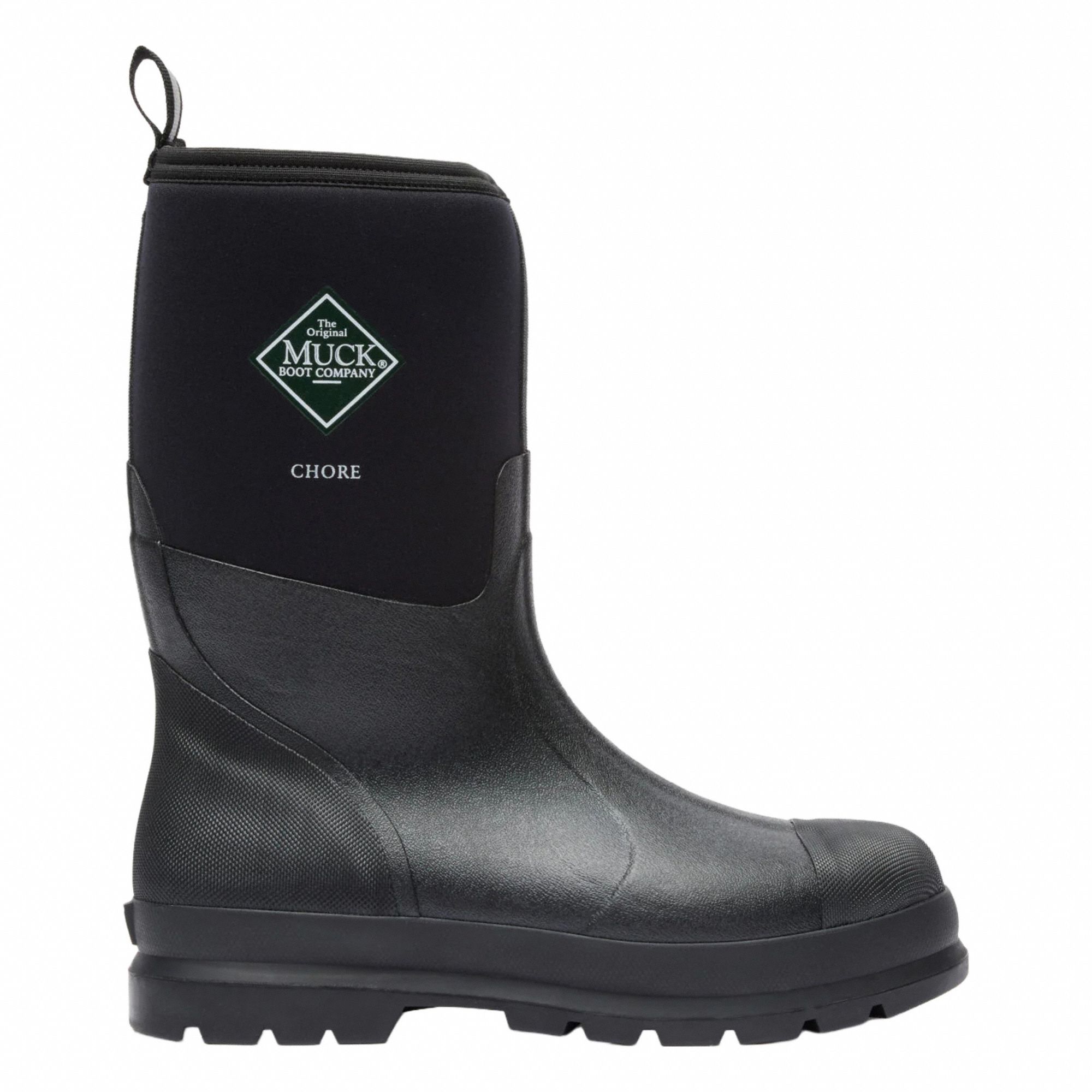 Rubber Boot: Black, Rubber, Rubber, Electrical Hazard (EH), 11 Size, 1 PR