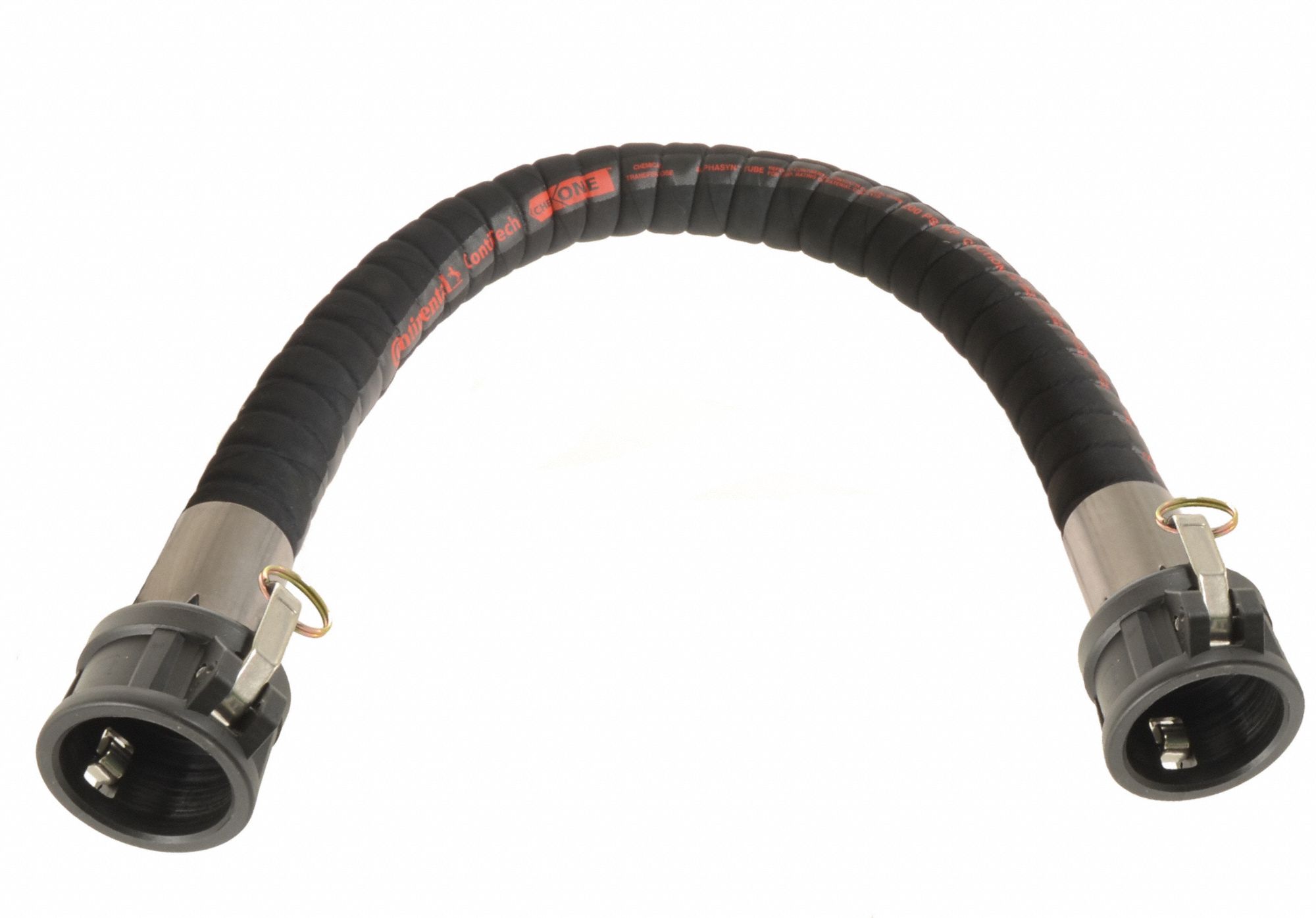 Chemical Transfer Hose Assembly: 1 1/2 in Hose Inside Dia., Black, 10 ft Hose Lg