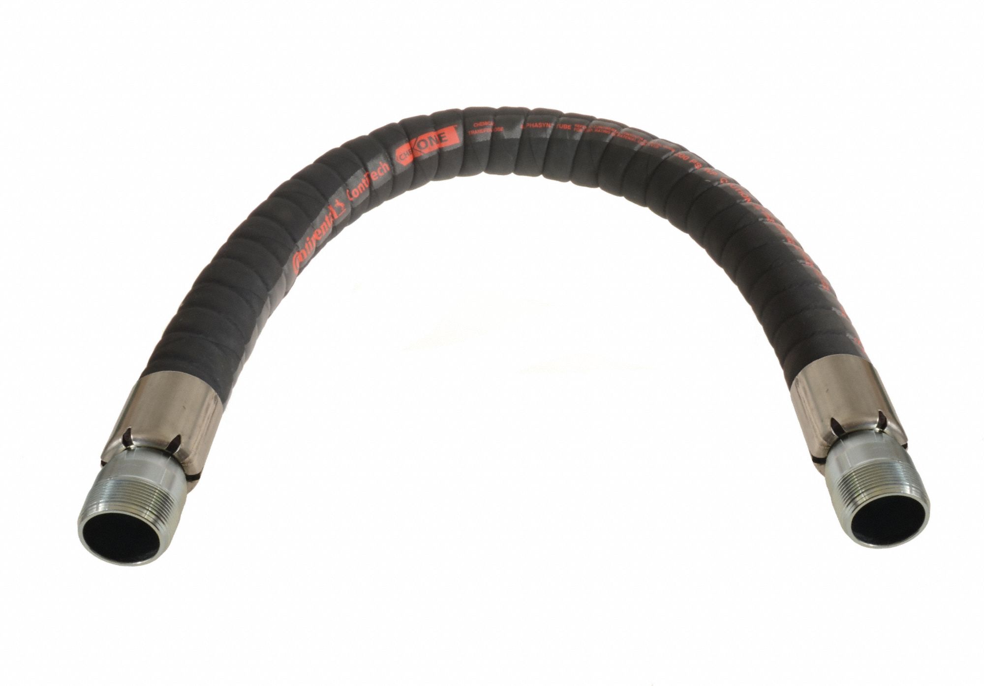 Chemical Transfer Hose Assembly: 1 1/2 in Hose Inside Dia., Black, 50 ft Hose Lg