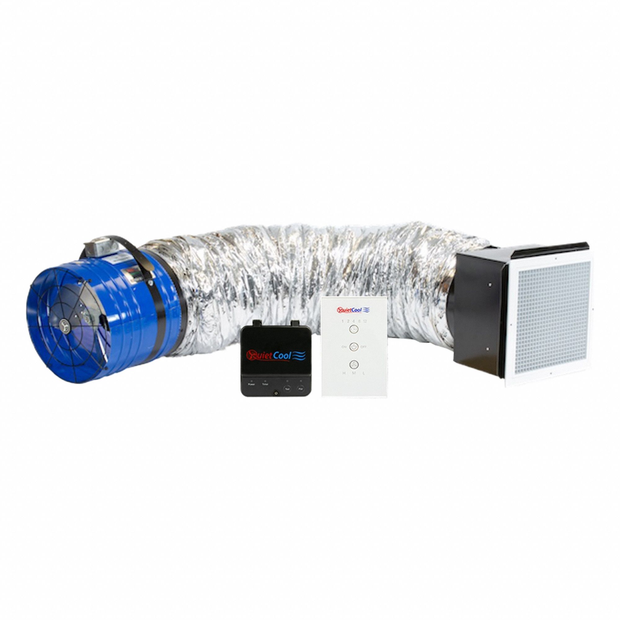 Whole House Fan: Ceiling Mount, 14 in Blade, 1, 472 cfm Max., 736 sq ft Coverage, Low Noise, 1 Speeds