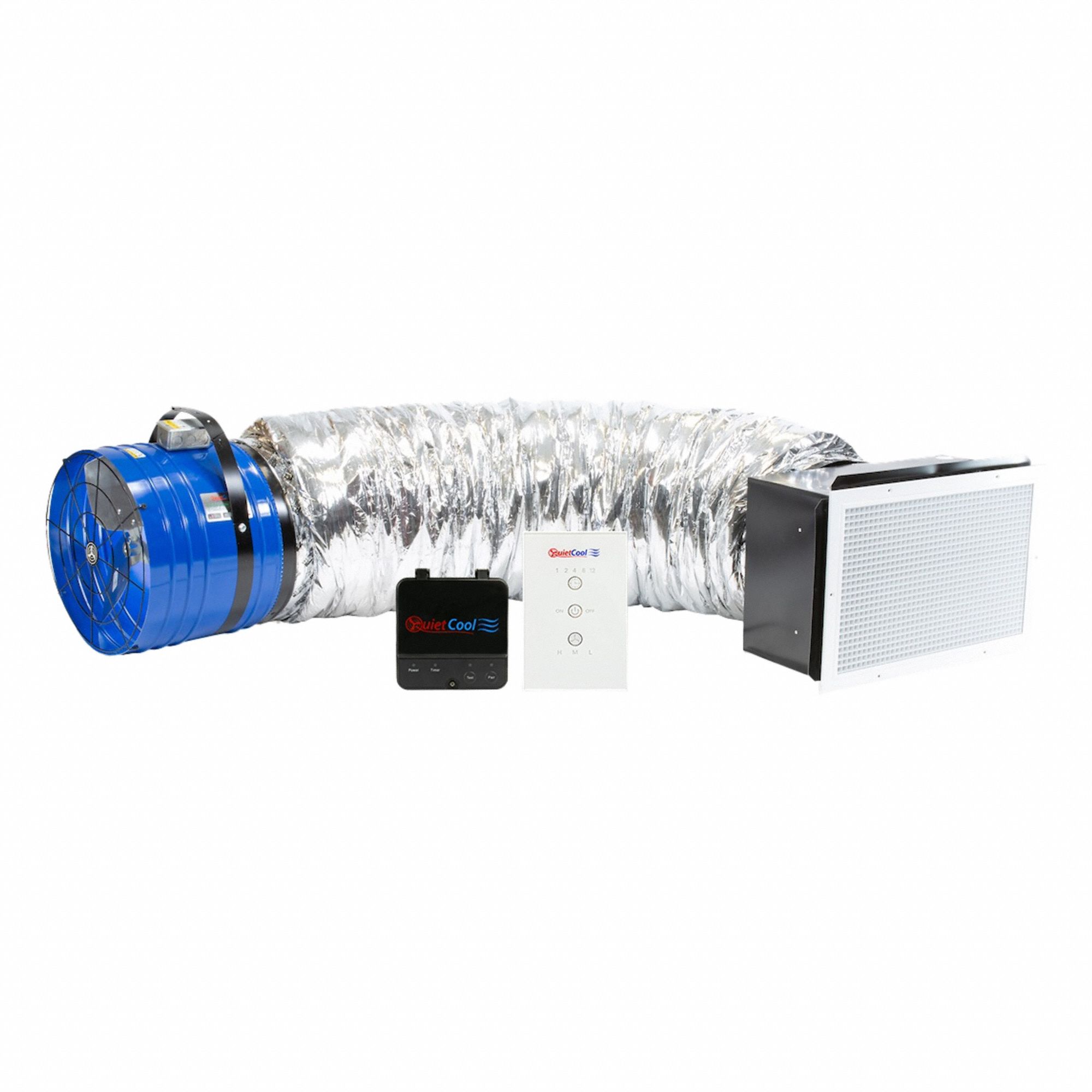 Whole House Fan: Ceiling Mount, 16 in Blade, 3, 126 cfm Max., 1, 608 sq ft Coverage, Low Noise