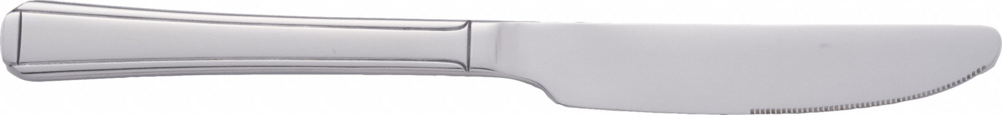 Dinner Knife: Claymore, 18/0, Stainless Steel, 9 in Overall Lg, Silver