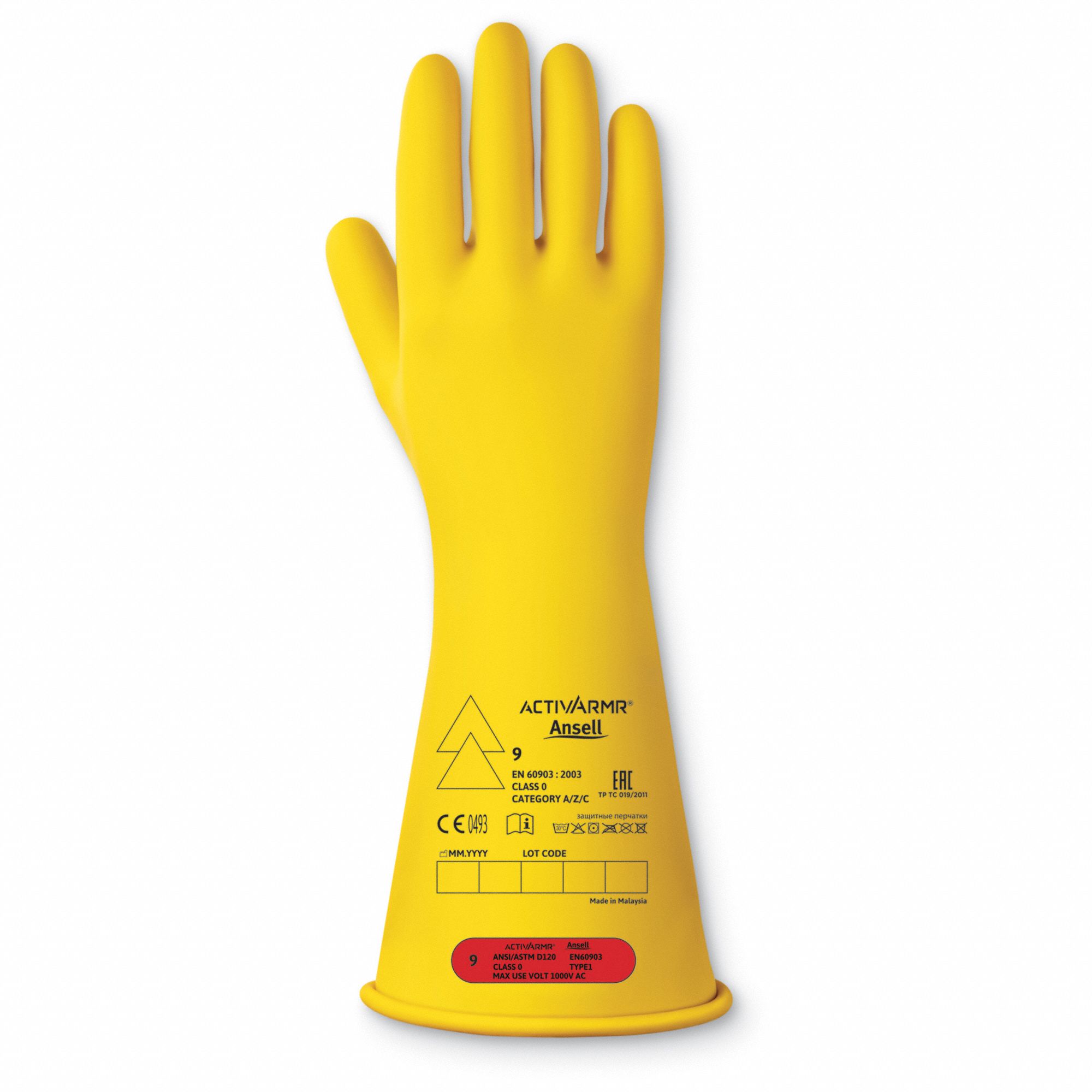 1000V AC/1500V DC, 14 in Glove Lg, Electrical Insulating Gloves