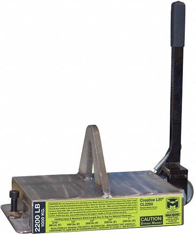 Lifting Magnet: 2, 200 lb Max Load Capacity, 2, 200 lb Max Flat Load Capacity, CL2200