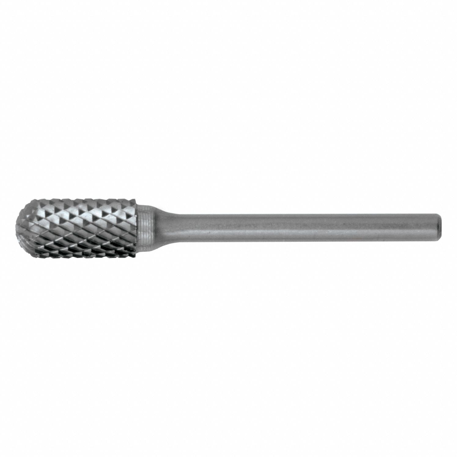 Carbide Bur: Ball-Nosed Cylinder, SC-41, Double Cut, 1/8" x 7/16" Head, 1/8" Shank