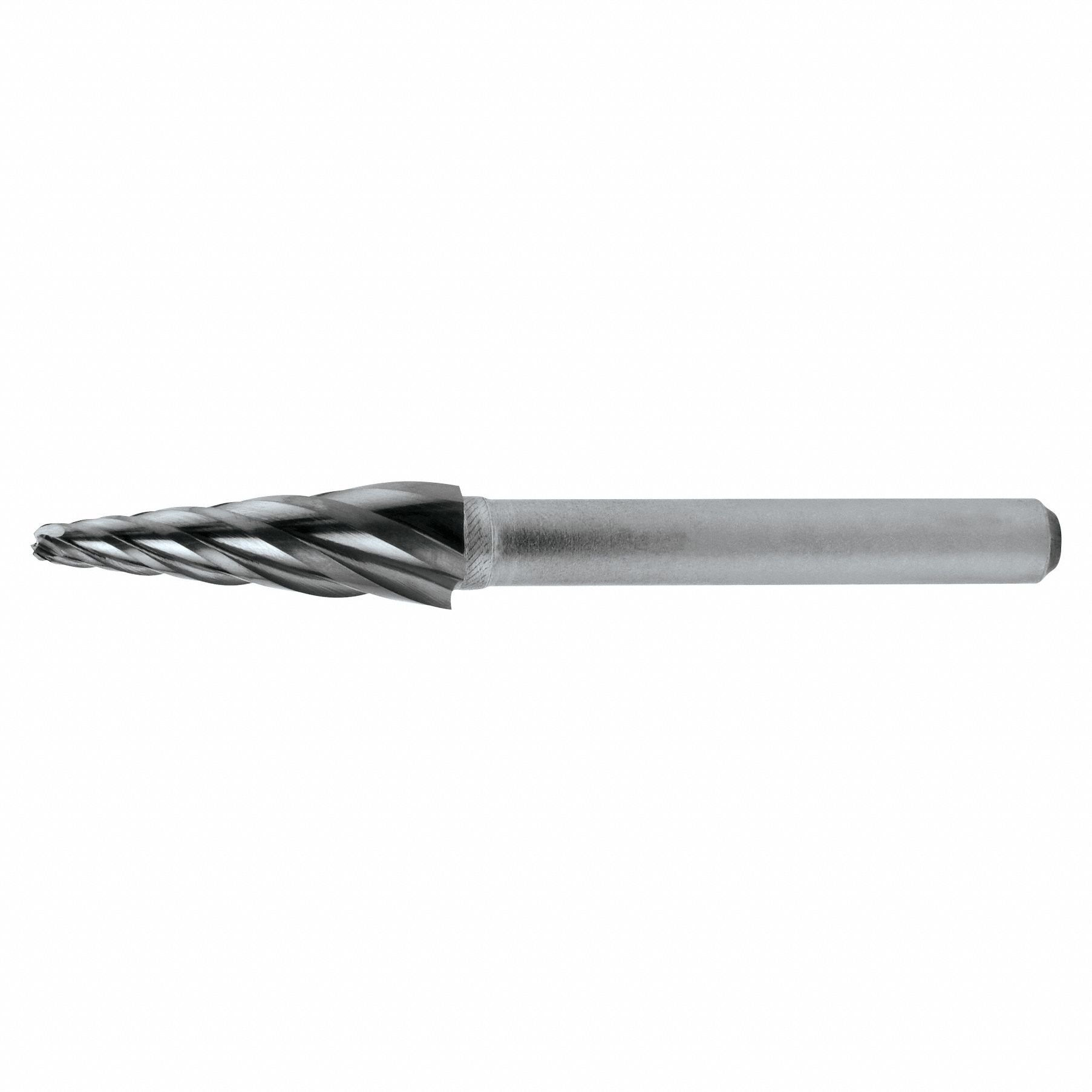 Carbide Bur: Ball-Nosed Cone, SL-1, Aluminum Cut, 1/4" x 5/8" Head, 1/4" Shank