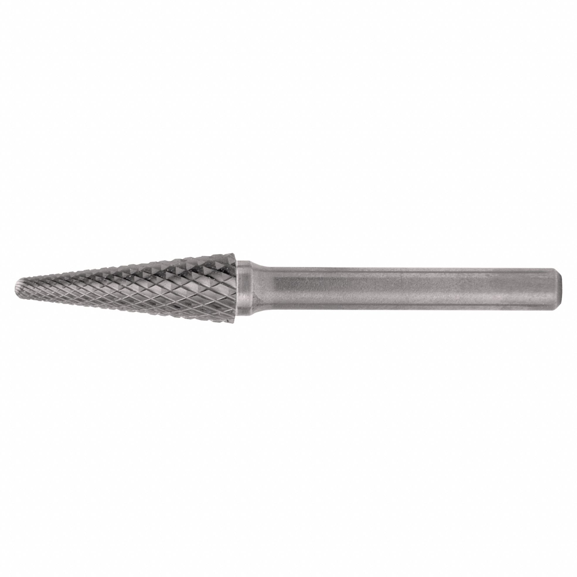 Carbide Bur: Ball-Nosed Cone, SL-41, Double Cut, 1/8" x 3/8" Head, 1/8" Shank