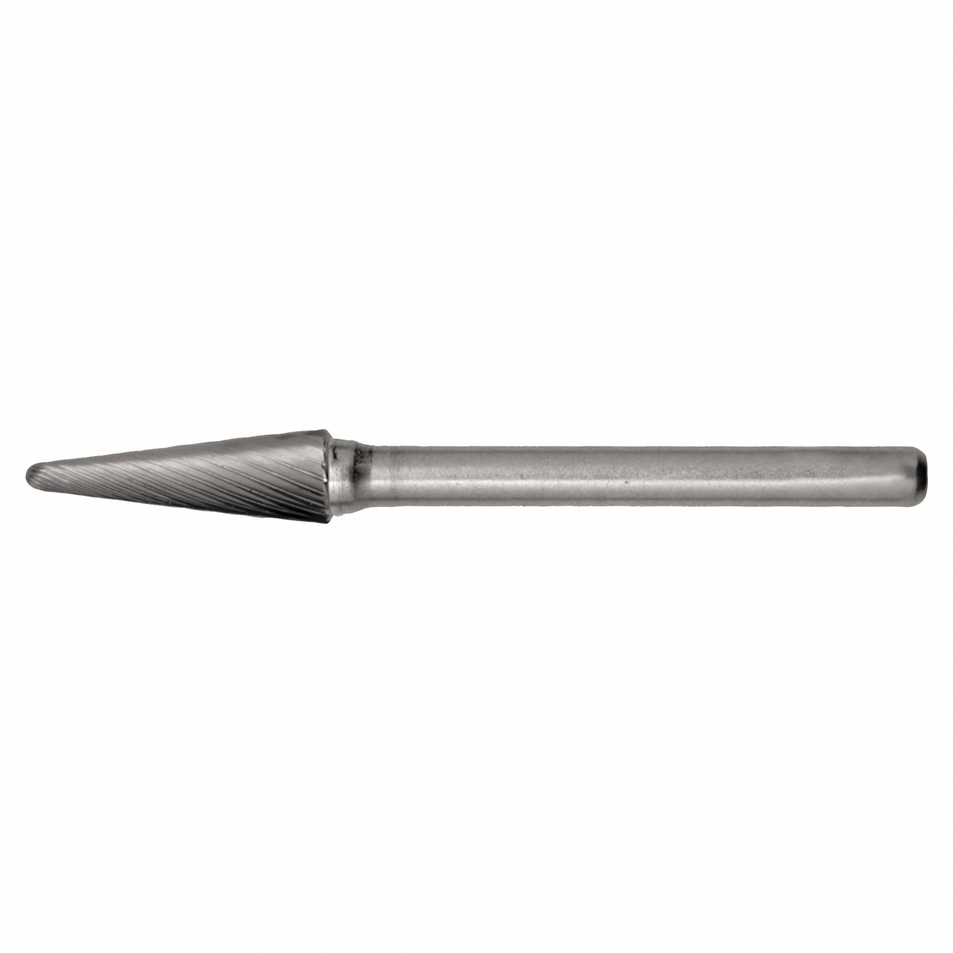Carbide Bur: Ball-Nosed Cone, SL-41, Single Cut, 1/8" x 3/8" Head, 1/8" Shank