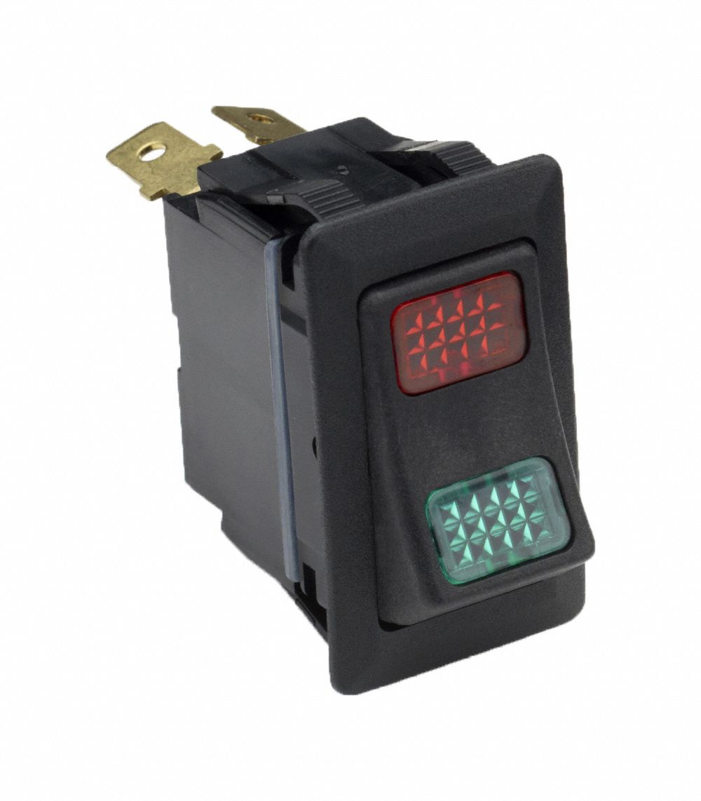 SPDT GREEN/RED ROCKER SWITCH