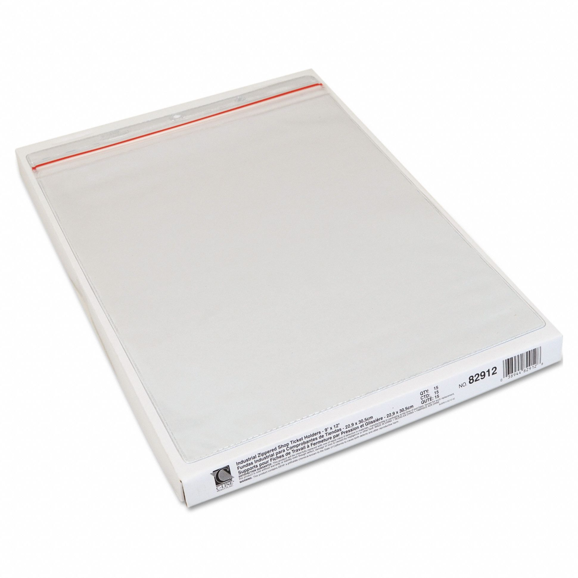 Shop Ticket Holder, Zip, 9x12, PK15