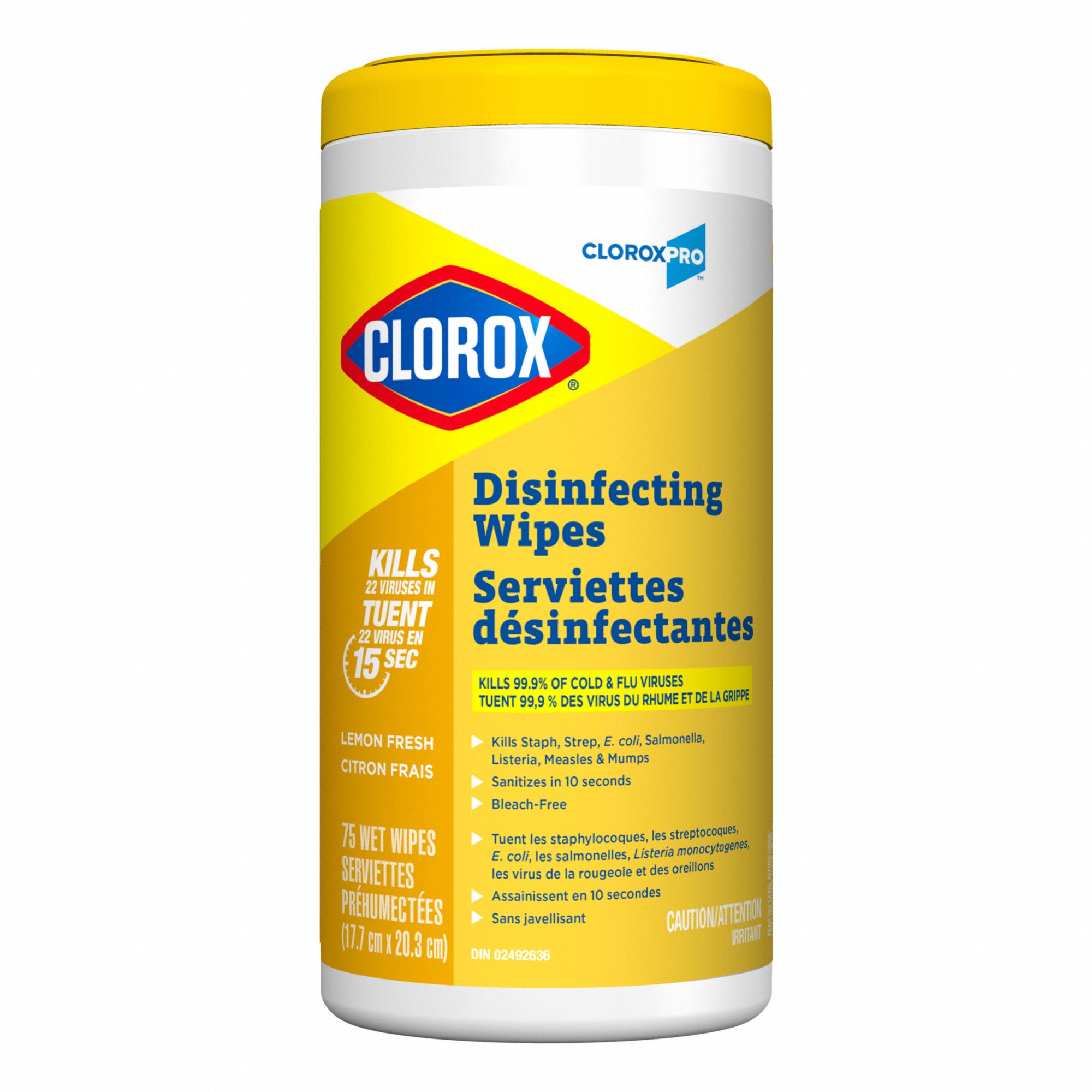 CLOROXPRO CDW LEMON SCENT WIPES 75 CT
