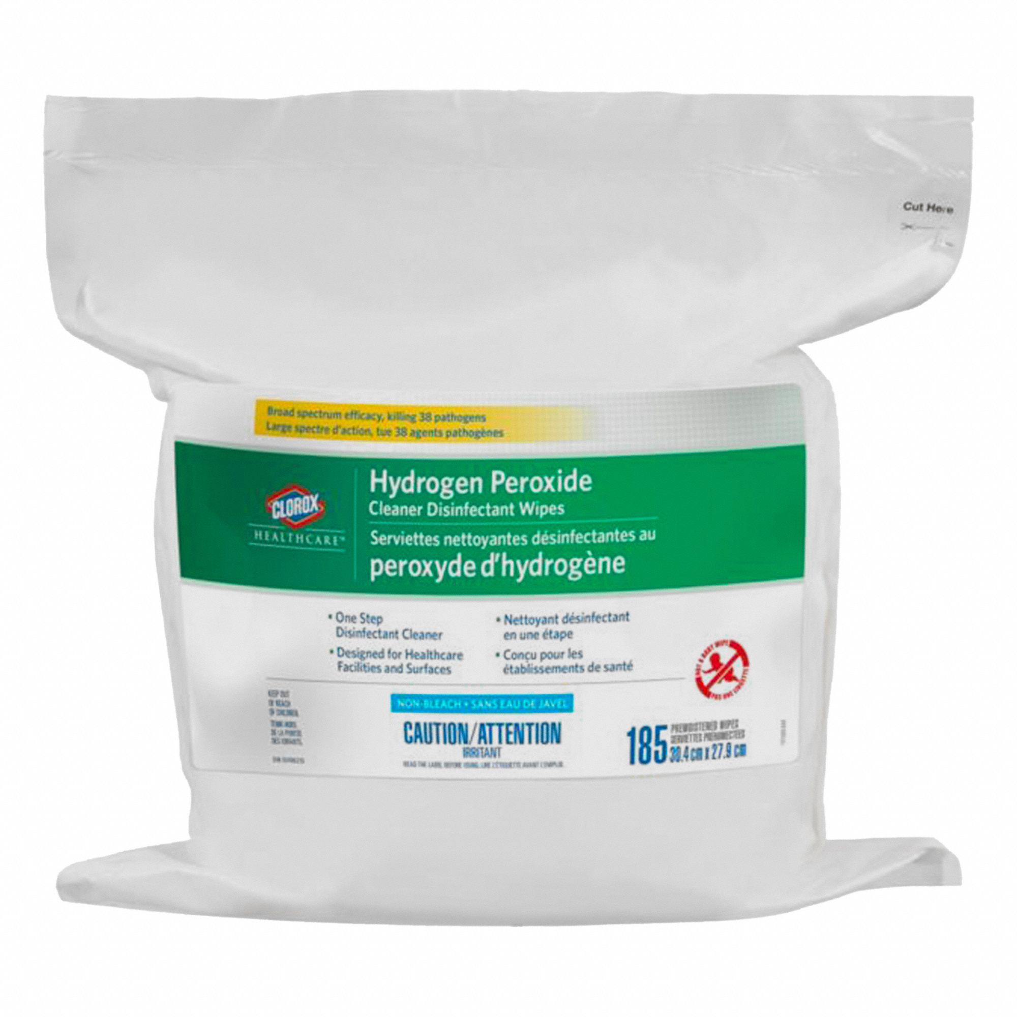 DISINFECTING/SANITIZING WIPE REFILL, HYDROGEN PEROXIDE, UNSCENTED, WHITE, 185 COUNT/CA 2