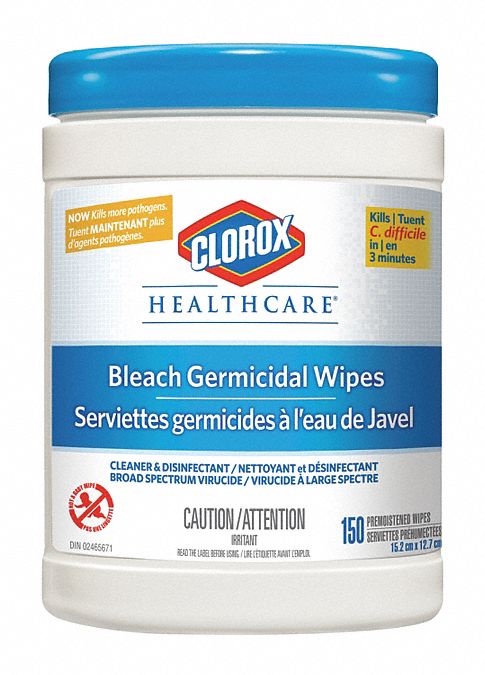 CLOROX DISINFECTING/SANITIZING WIPES, BLEACH SCENT, WHITE, 150 COUNT/CA ...