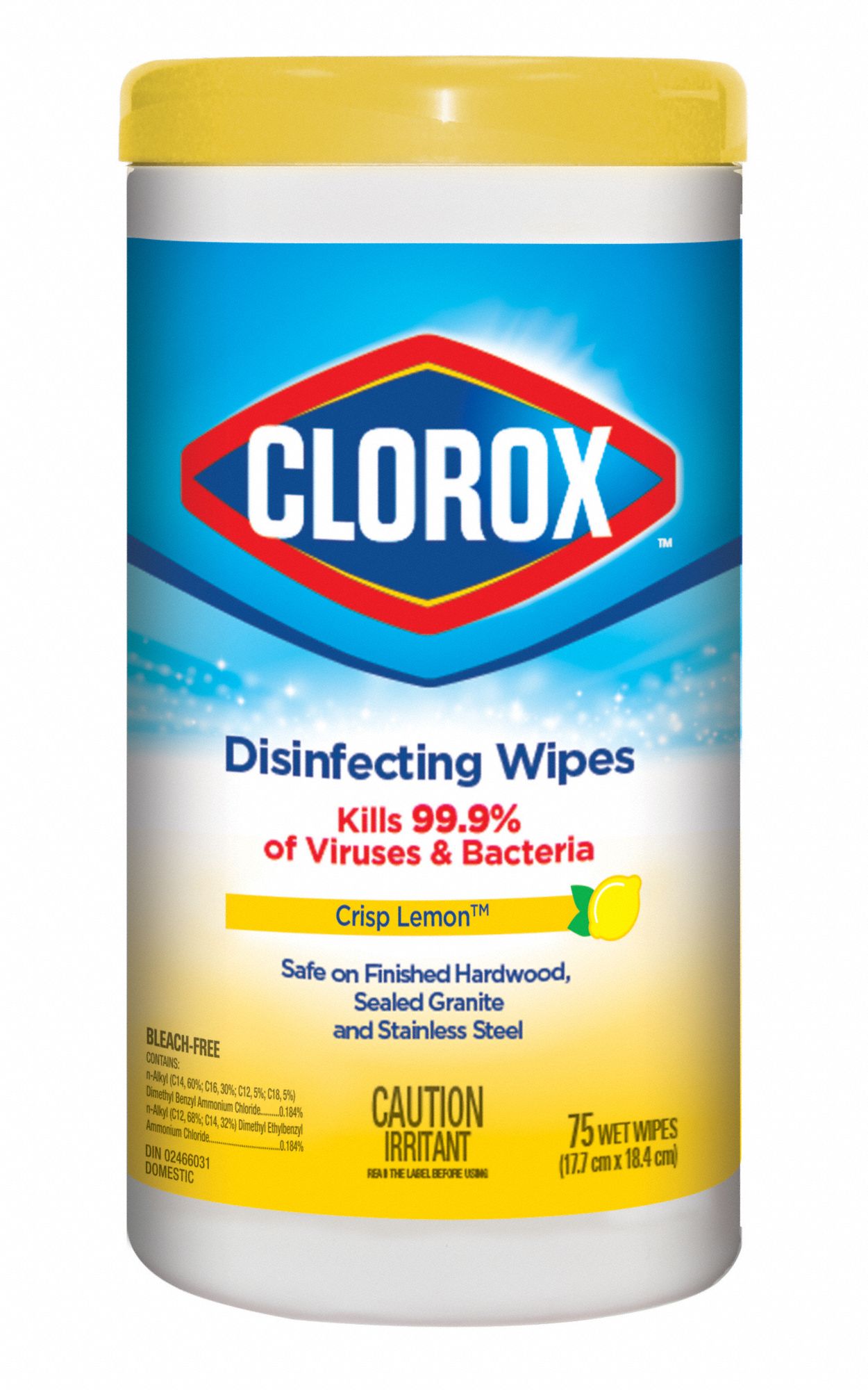 DISINFECTING LEMON FRESH WIPES, 75CT