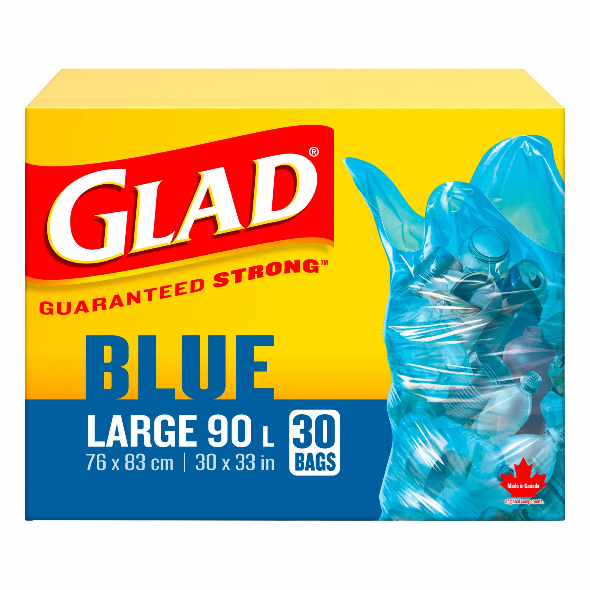 TRASH BAGS, EASY TIE, BLUE, 24 GAL CAPACITY, 198 LB MAXIMUM LOAD