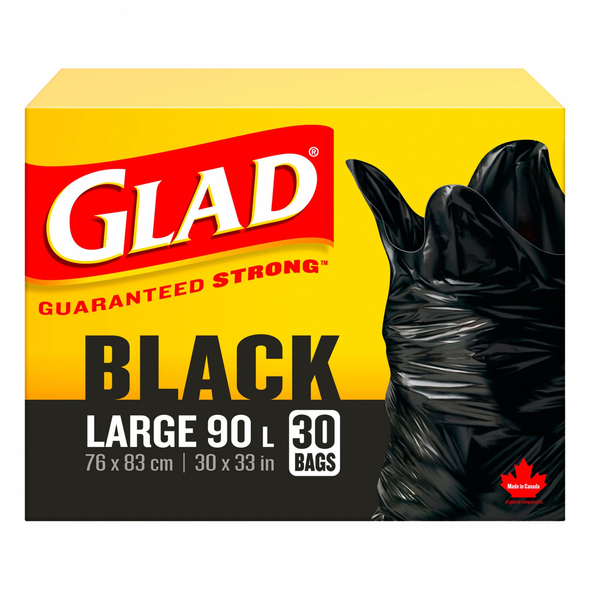 TRASH BAGS, EASY TIE, BLACK, 24 GAL CAPACITY, 198 LB MAXIMUM LOAD