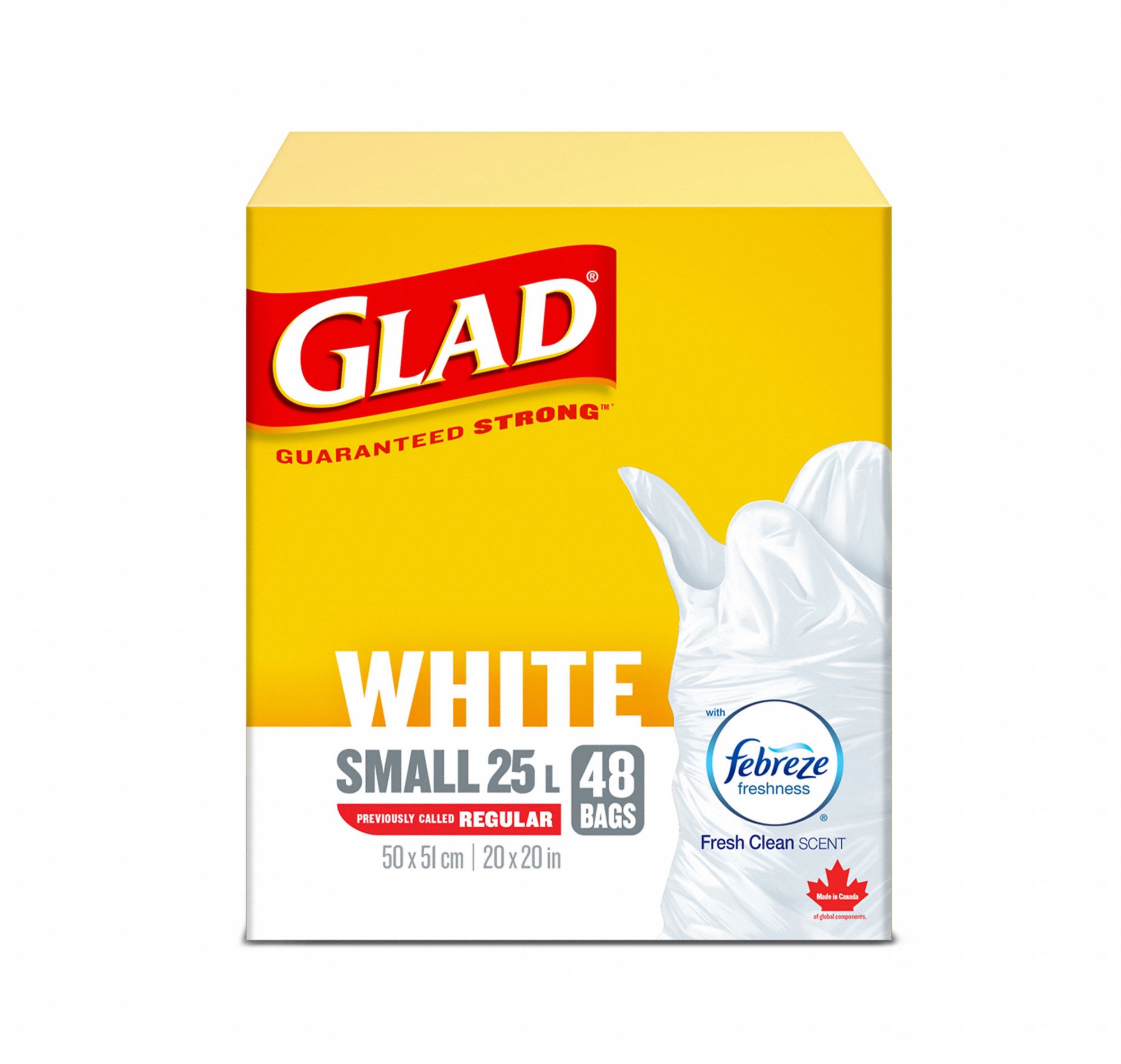 WHITE SMALL 25L ET FZ, 12/48CT