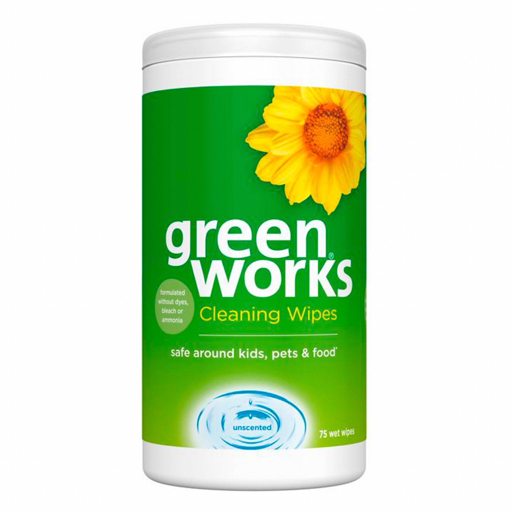 Greenworks Cleaning Wipes Unscent, 75ct