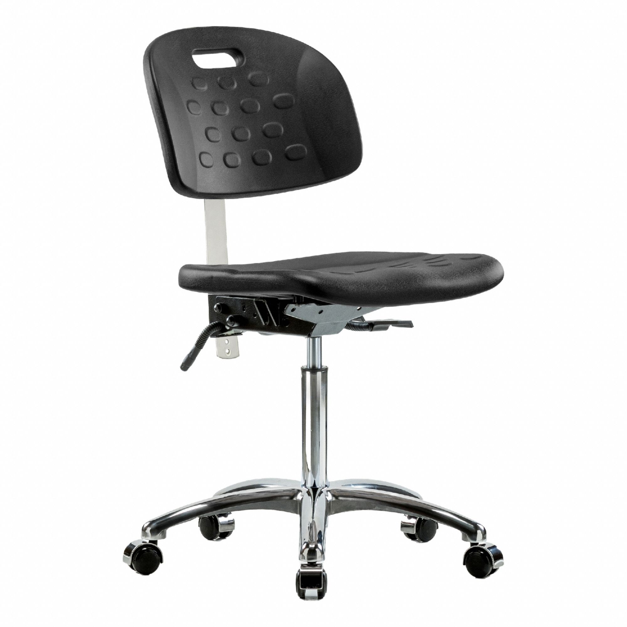 Poly CR Chair, Med, Casters, Blk Poly