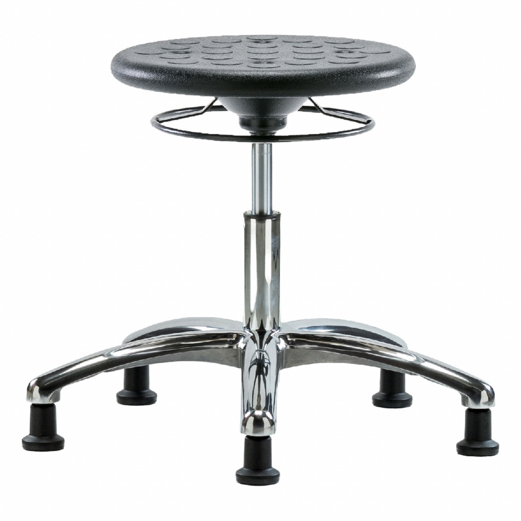 Cleanroom Stool: Polyurethane, Ht Range 16 1/4 in to 21 1/2 in, 13 in Seat Wd, 13 in Seat Dp, ISO 4