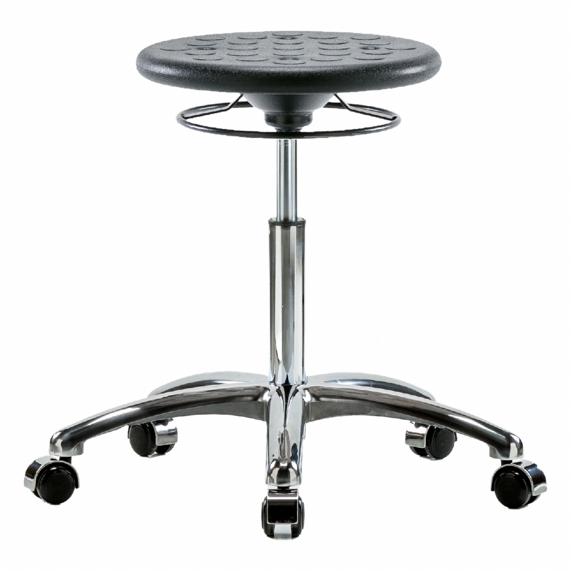 GRAINGER APPROVED  Cleanroom Polyurethane Stool,Black 797R34