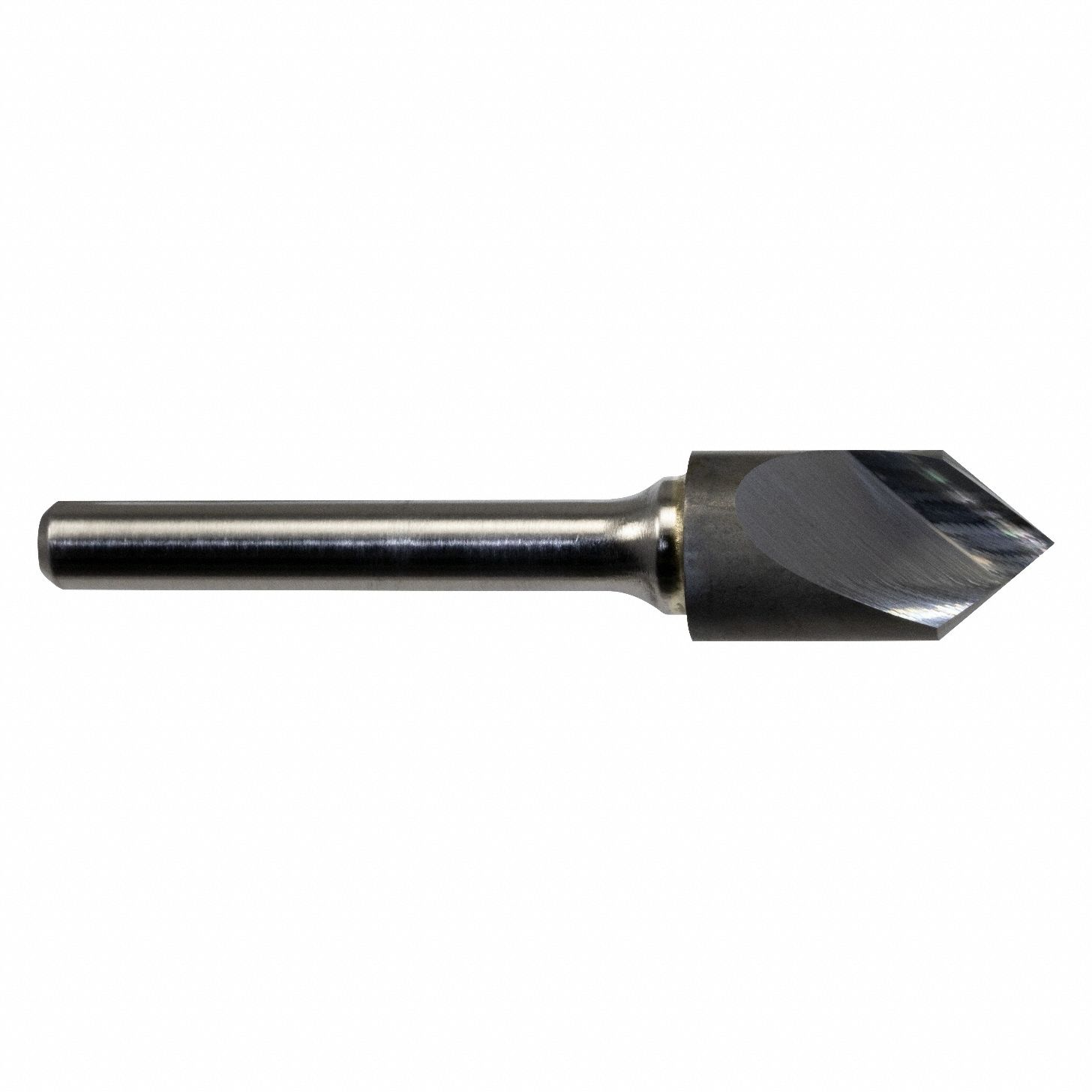 Single Flute Carbide Countersink: 1 in Body Dia., 1/2 in Shank Dia., 2 3/4 in Overall Lg