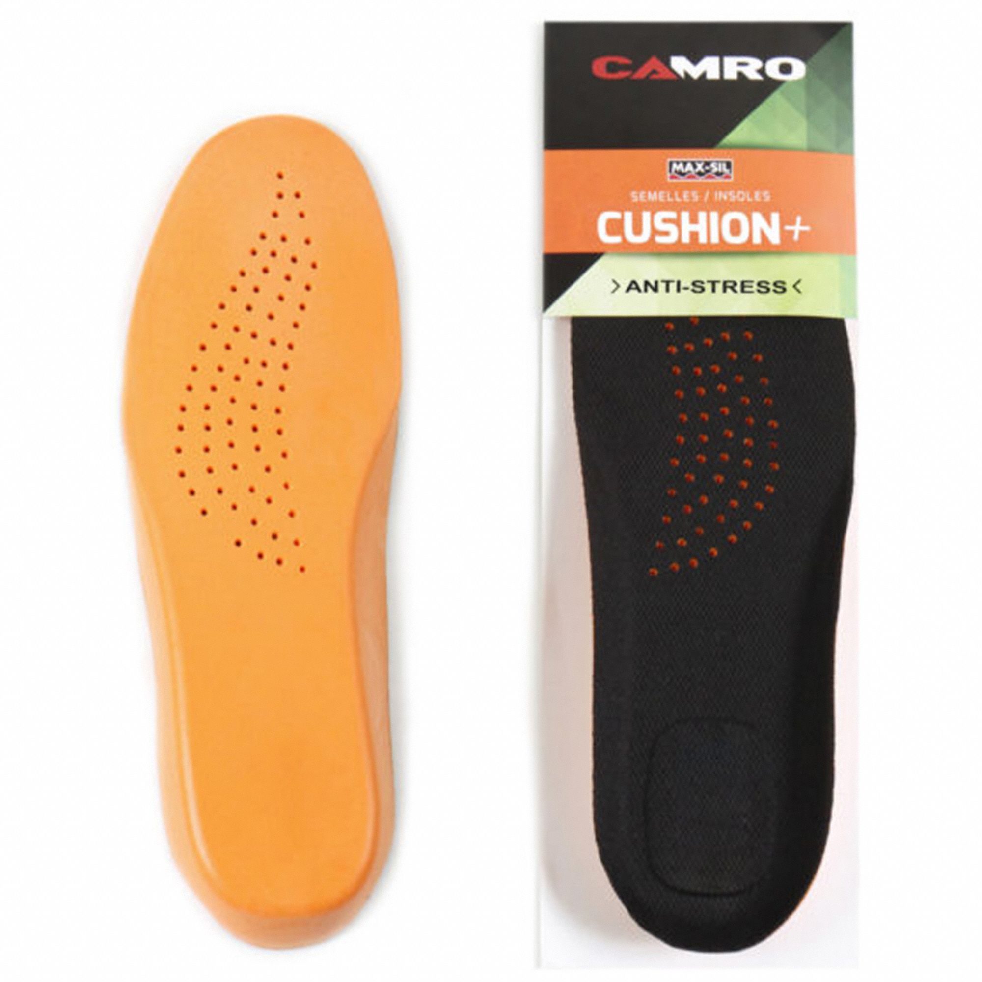 INSOLES, UNISEX, CUSHIONING, ORANGE, SIZE 5, POLYURETHANE