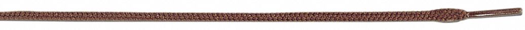LACES, ROUND, NOT FLAME RESISTANT, BROWN, 42 IN, POLYESTER, PAIR